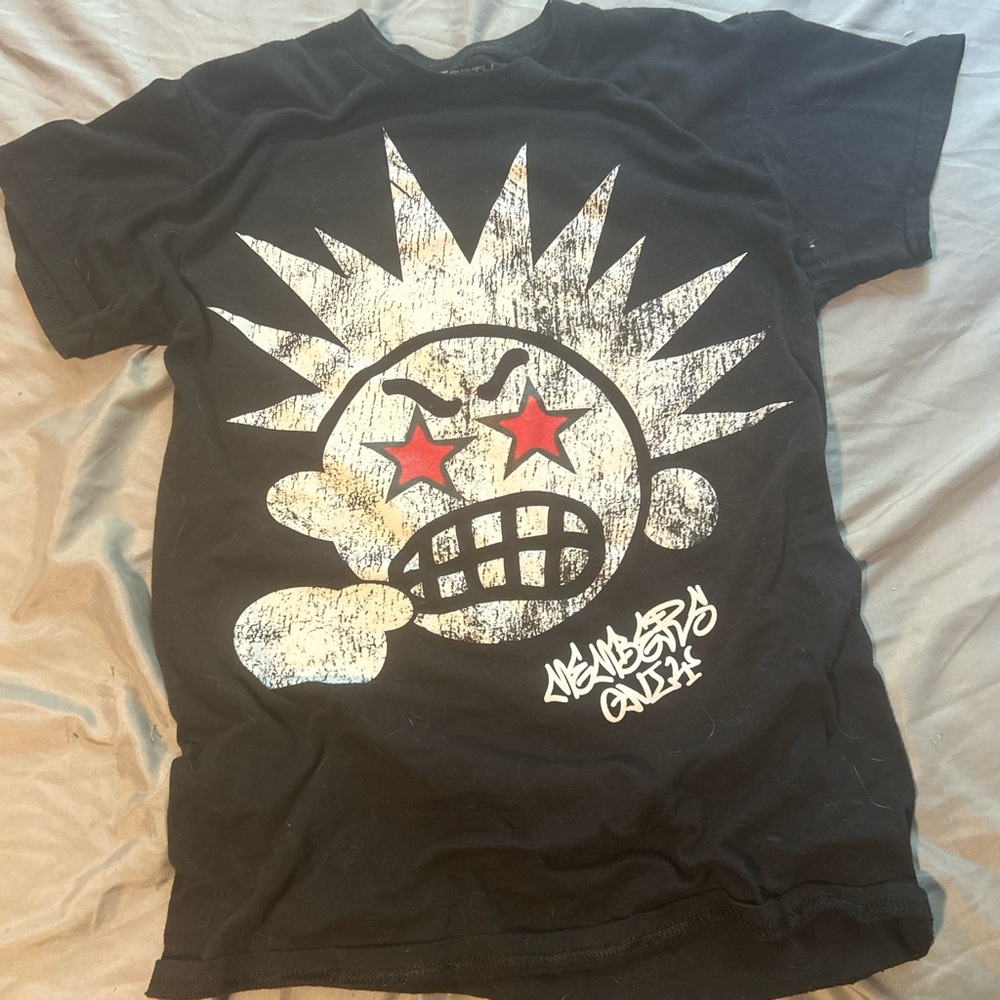 Not Rated Black Graphic Tee with Red Accents